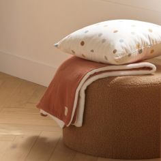 Couverture polaire et gaze de coton Terracotta (75 x 100 cm)