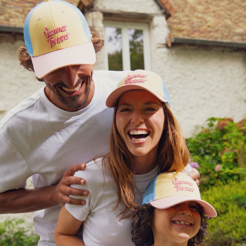 Casquette enfant trucker Summer Forever rose, jaune et bleu (7-12 ans) Chamaye Ambiance 6