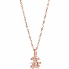 Collier sur chaîne Briciole symbole fille (or rose 750° et pavé de diamants)  par leBebé
