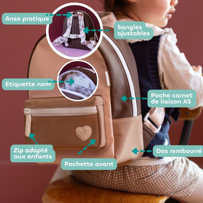 Sac à dos enfant Faro Guimauve (23x14 cm) Béaba Ambiance 9