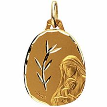 Médaille ovale Vierge maternité (or jaune 750°)  par Maison Augis