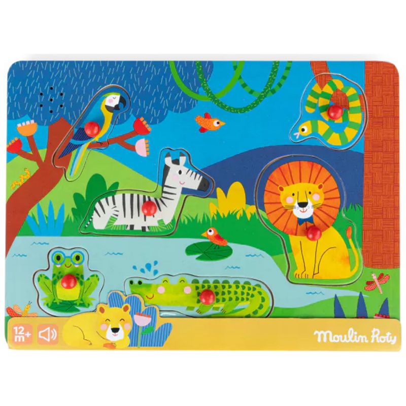 Puzzle sonore animaux en bois Les Toupitis Moulin Roty Packaging 3