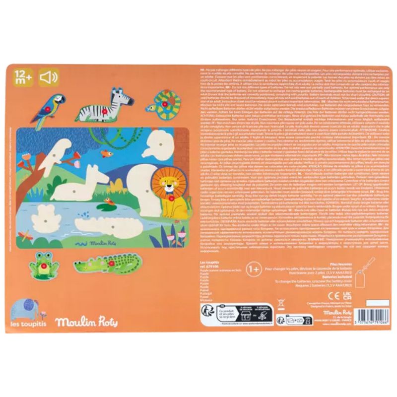 Puzzle sonore animaux en bois Les Toupitis Moulin Roty Packaging 4