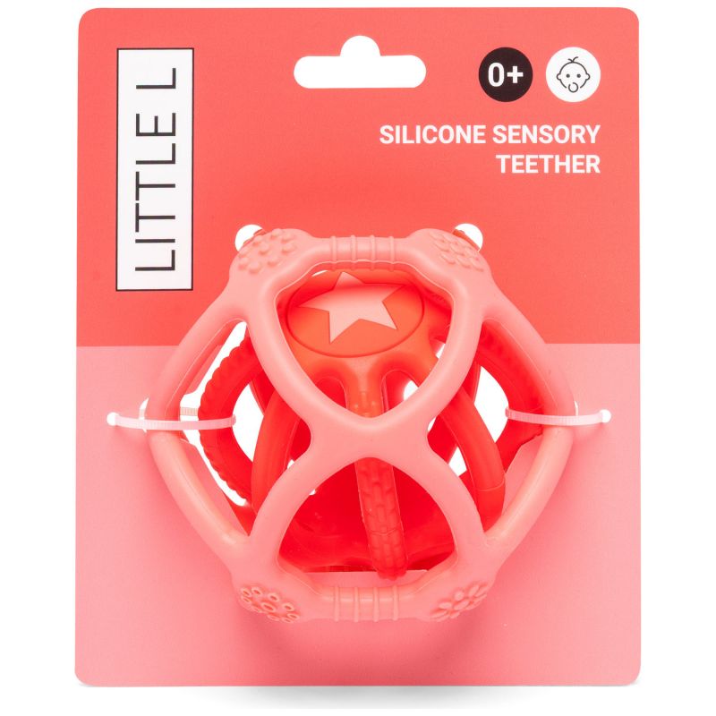 Lot de 2 balles sensorielles en silicone Rouge Little L Packaging 4