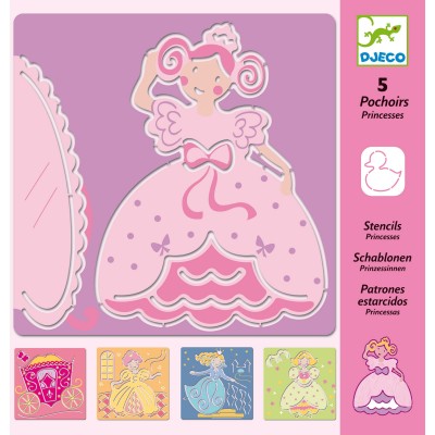 5 pochoirs à dessin Princesses Djeco