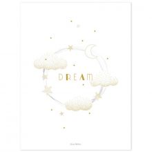 Affiche Stardust Sweet dreams doré (30 x 40 cm)  par Lilipinso