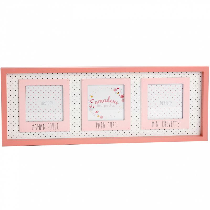Pêle-mêle 3 photos Petite crevette rose (19 x 50 cm) Amadeus Les Petits