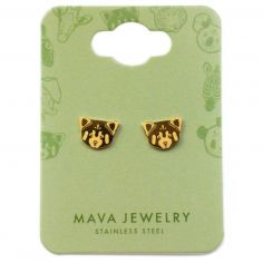 Boucles d'oreilles Panda Roux (Plaqué or 18 carats)