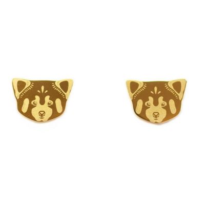 Boucles d'oreilles Panda Roux (Plaqué or 18 carats)