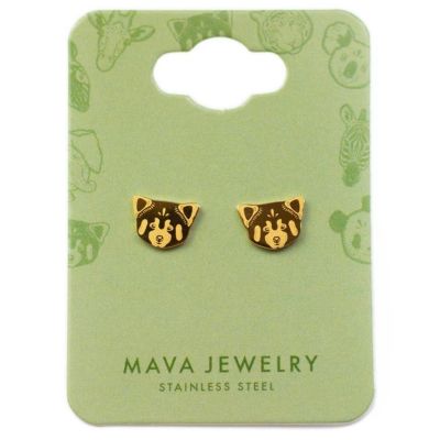 Boucles d'oreilles Panda Roux (Plaqué or 18 carats)