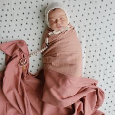 Couverture bébé côtelée Blush (90 x 90 cm)