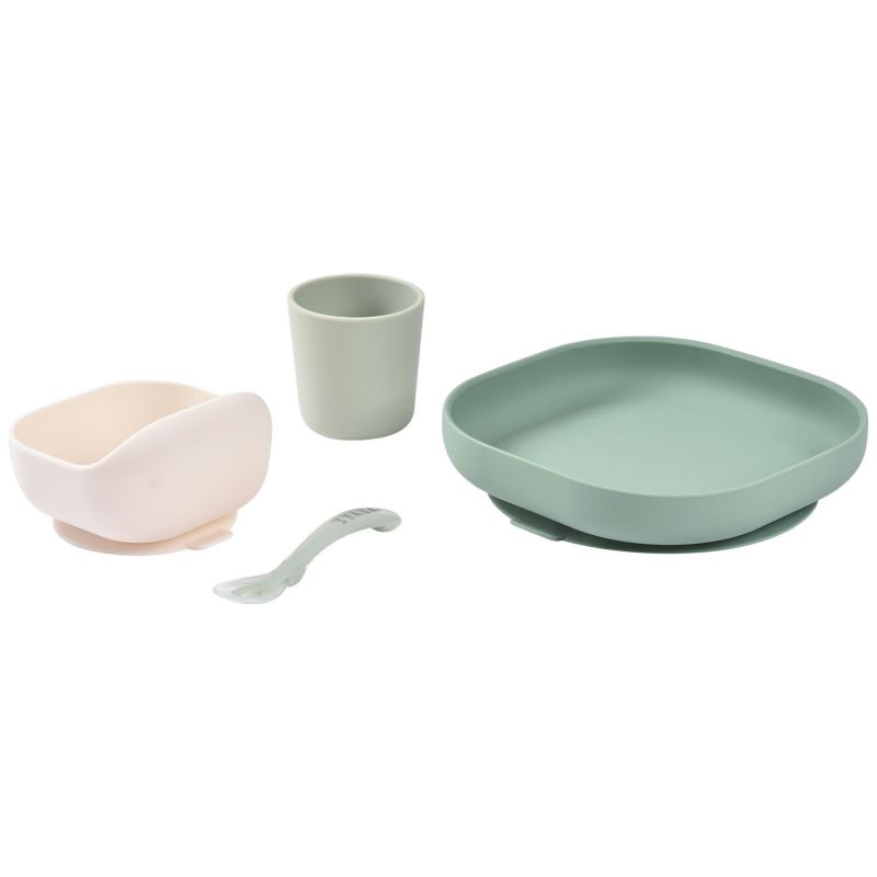 Coffret repas silicone Vert sauge et Vert de gris (4 pièces) Béaba Produit 3