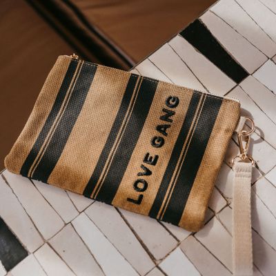 Pochette Kira Love Gang rayures camel