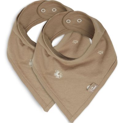 Jollein Lot de 2 bavoirs bandanas Stargaze Biscuit