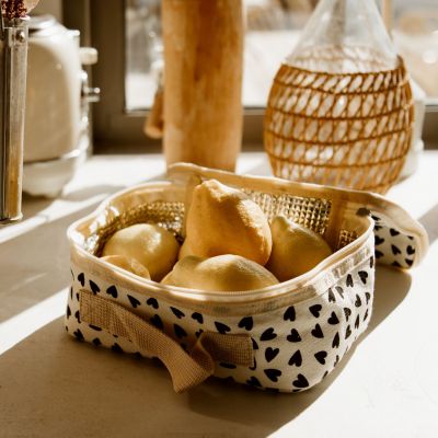 Sac à goûter isotherme Cœurs Ecru