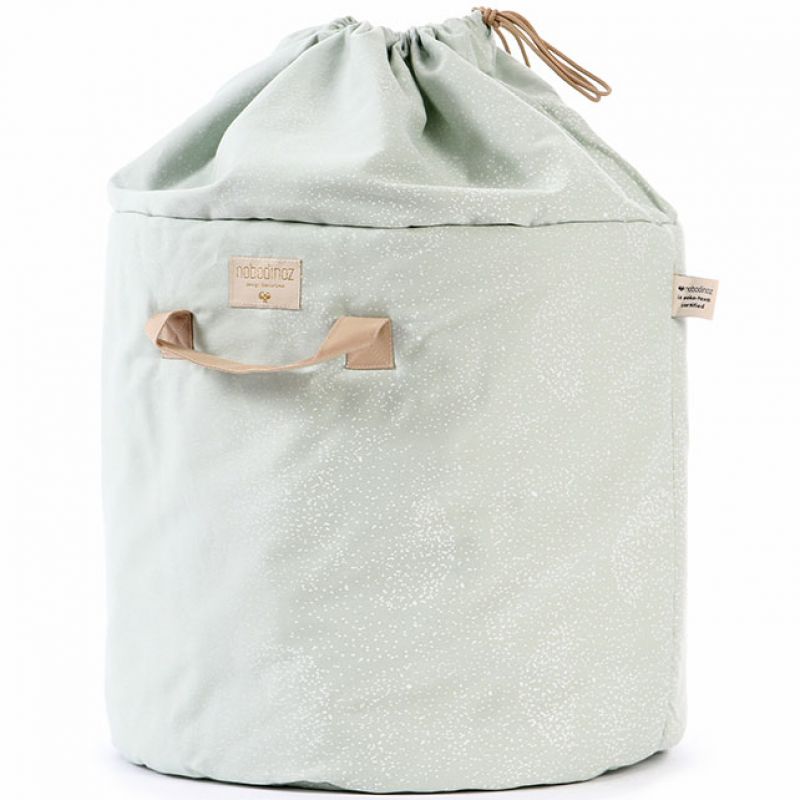 Sac à jouets Bamboo White bubble Aqua Nobodinoz