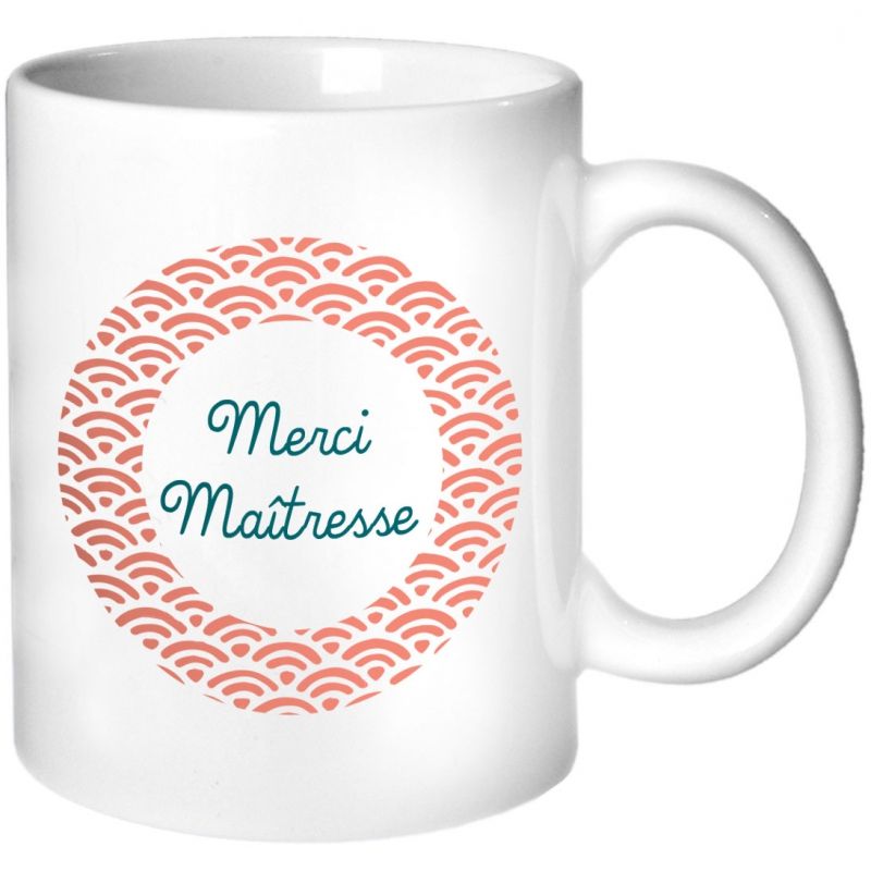 Mug Maîtresse Eventail corail (personnalisable) Les Griottes