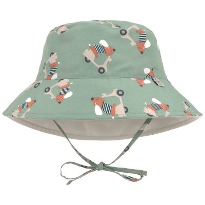 Chapeau réversible anti-UV Scooter et Chien vert (3-6 mois) Lässig 