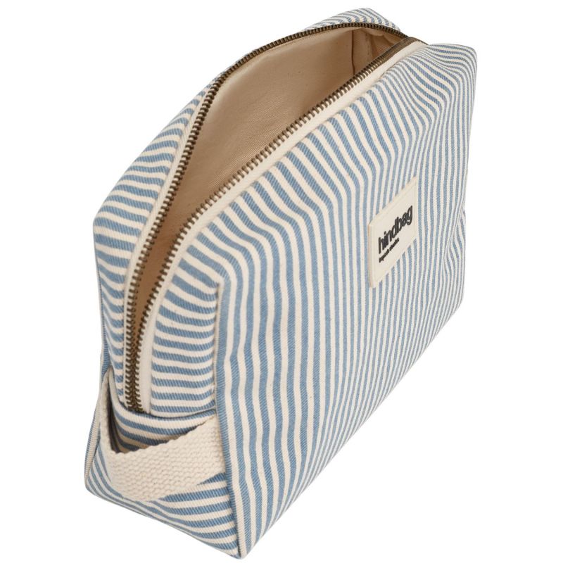 Trousse de toilette Leon Rayures Fines Bleu Hindbag Produit ouvert 5