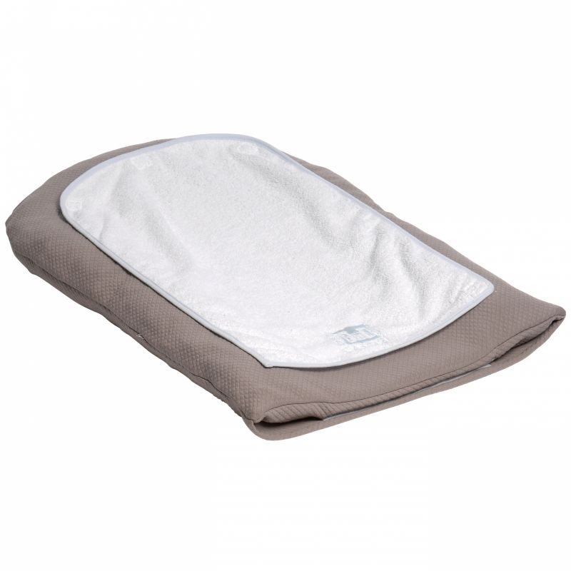 Matelas à langer taupe et ciel + housse (46.5 x 73 cm) Red Castle