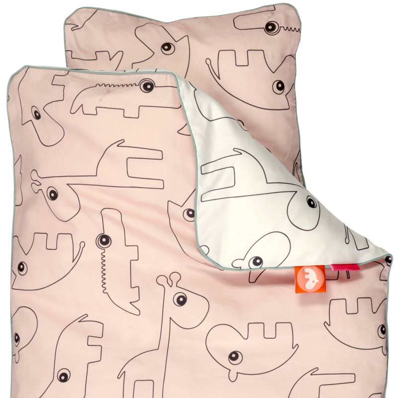 Housse de couette junior + taie Contour rose (140 x 200 cm) Done by Deer