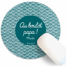 Tapis de souris Fête des Pères Eventail bleu vert (personnalisable)  par Les Griottes
