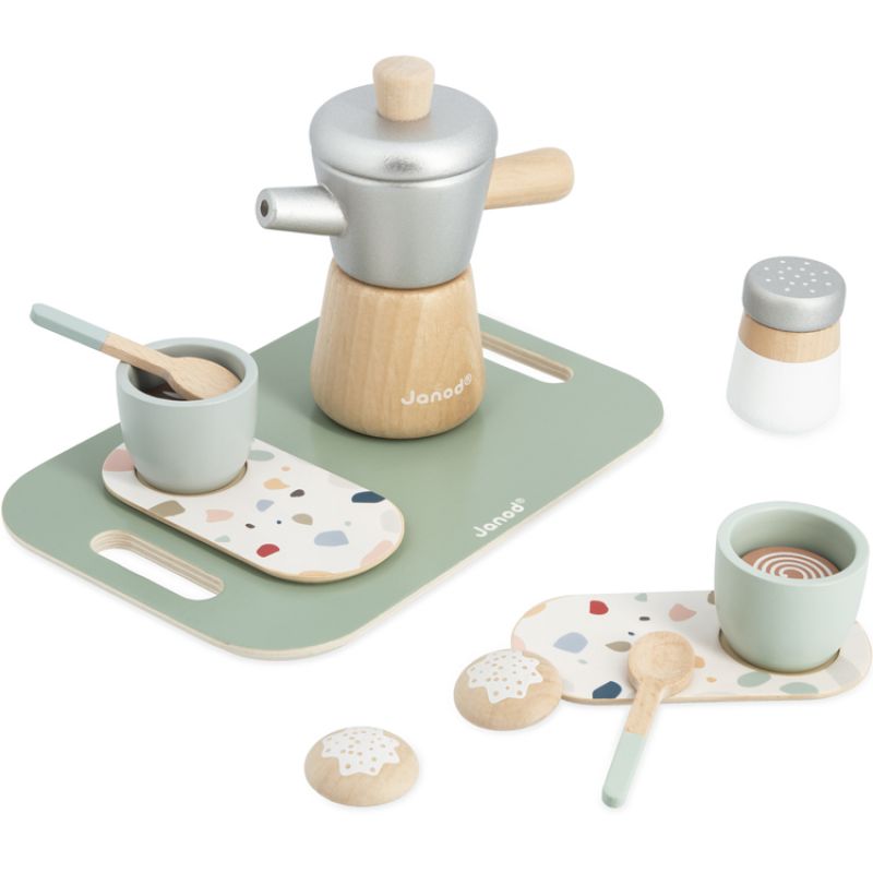 Cafetière italienne en bois et accessoires Janod