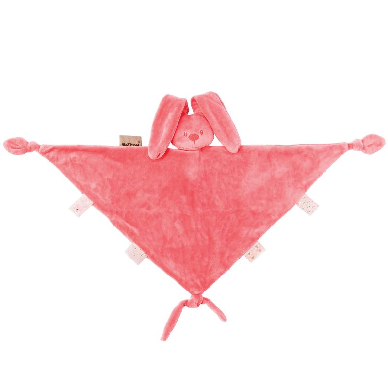 Maxi doudou attache sucette lapin Lapidou corail (40 x 65 cm) Nattou