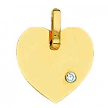 Pendentif coeur et diamant (or jaune 750°)  par Berceau magique bijoux