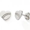 Boucles d'oreilles Coeur avec zirconium (argent) - Baby bijoux