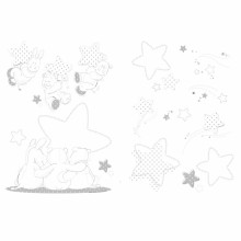 Stickers muraux décoratifs étoiles et personnages Poudre d'étoiles  par Noukie's