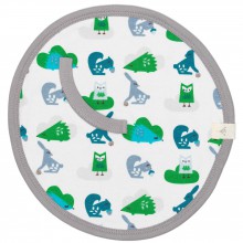 Doudou attache-sucette animaux de la forêt bleu et vert  par Fresk