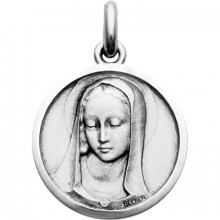 Médaille Vierge Santa Madona  (or blanc 750°)  par Becker