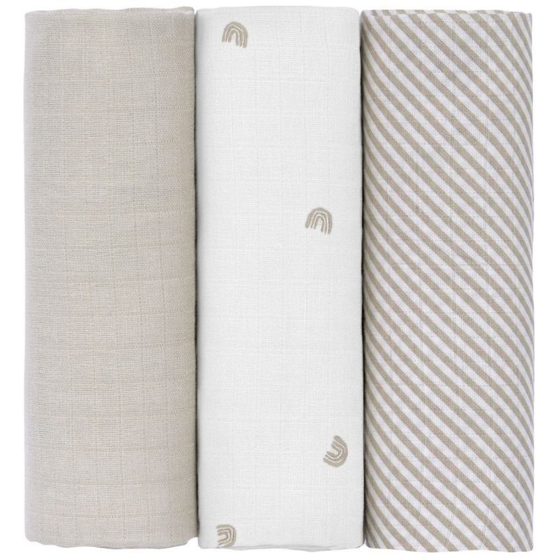 Lot de 3 langes mousseline Arc-en-ciel (80x80 cm) Lässig Produit 1