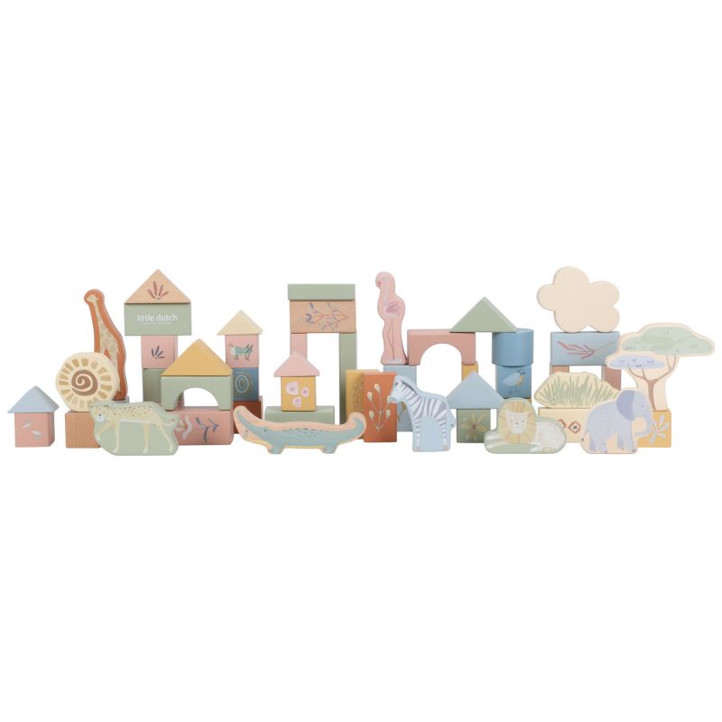 Blocs de construction en bois Safari Friends Little Dutch Produit 1