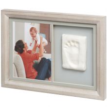 Cadre photo et empreinte Tiny touch bois cérusé  par Baby Art