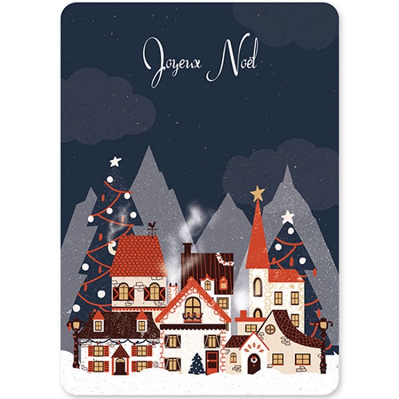 Carte de voeux A6 Village de Noël Kanzilue