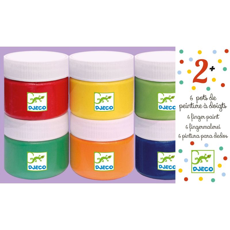 Pots de peinture à doigts (6 pots) Djeco