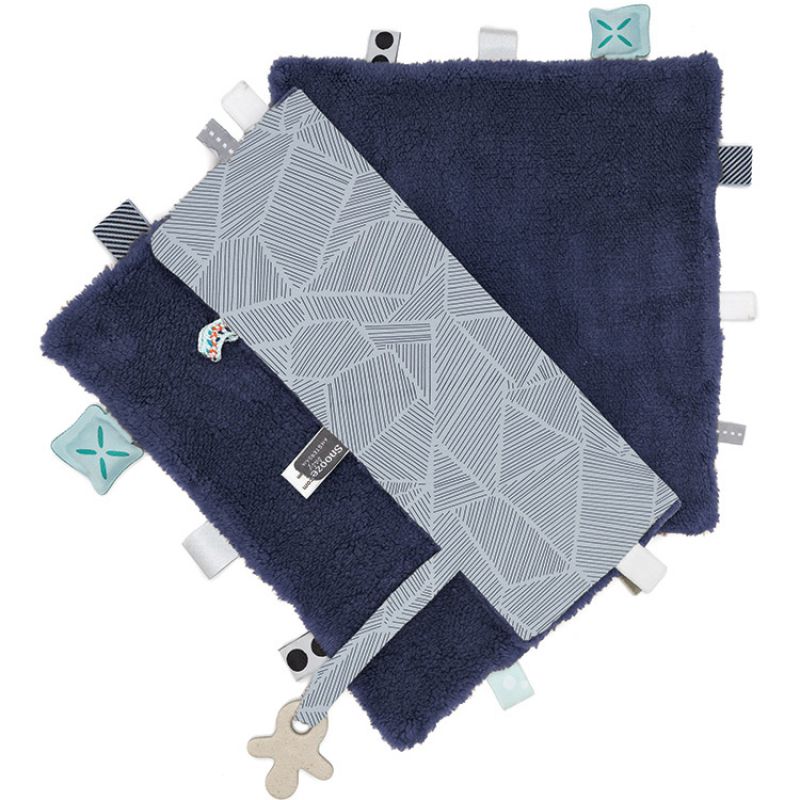 Doudou attache sucette Sweet Dreaming Midnight Bleu (25 x 25 cm) Snoozebaby