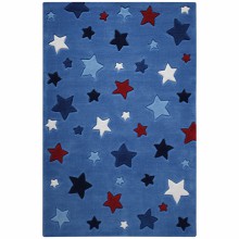 Tapis Simple Stars bleu (110 x 170 cm)  par Smart Kids