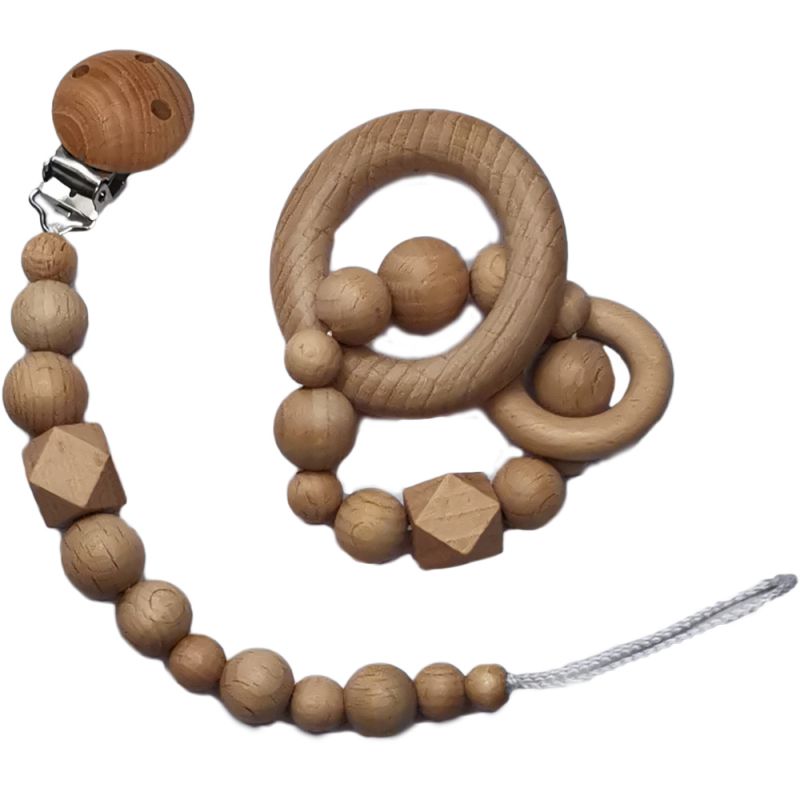 Coffret anneau et attache sucette de dentition Wood Tata Lucette
