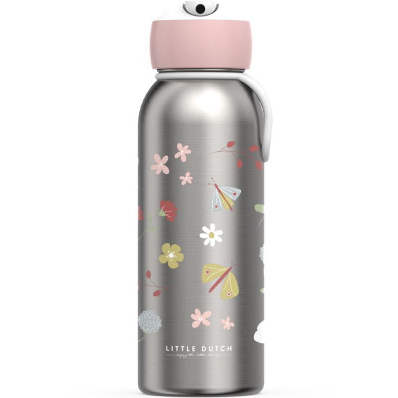 Gourde isotherme flip-up campus Flowers & Butterflies (350 ml) Little Dutch Produit 1