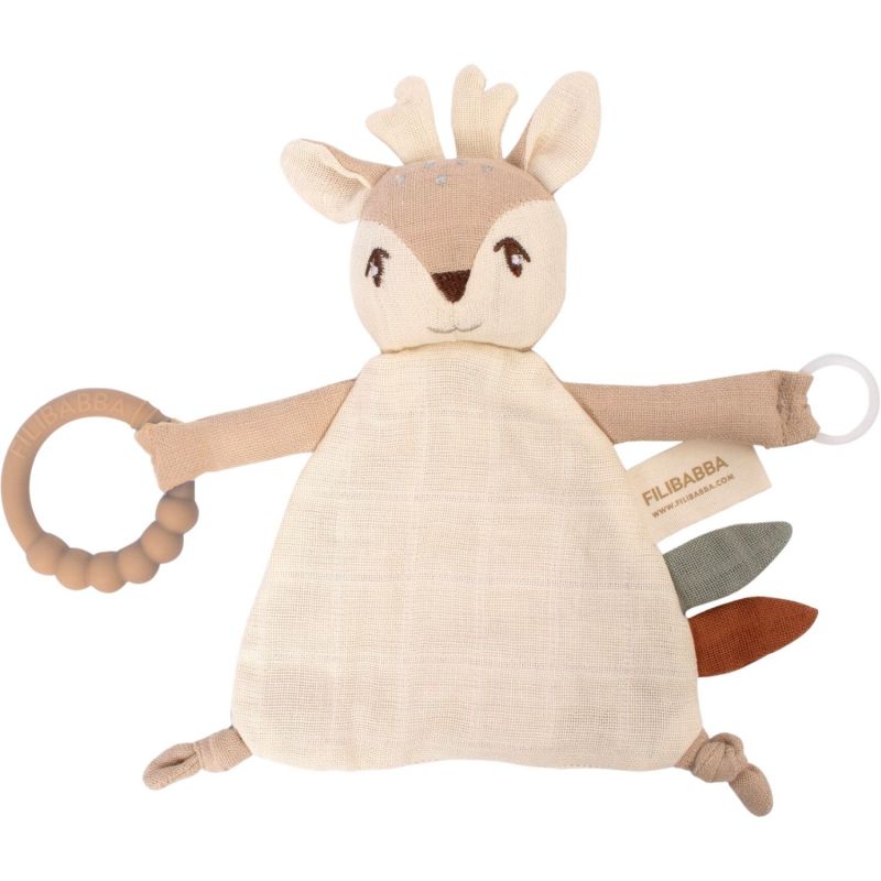 Doudou avec anneau de dentition Faon Filibabba