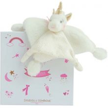 Coffret doudou plat licorne or Le doudou (22 cm)  par Doudou et Compagnie