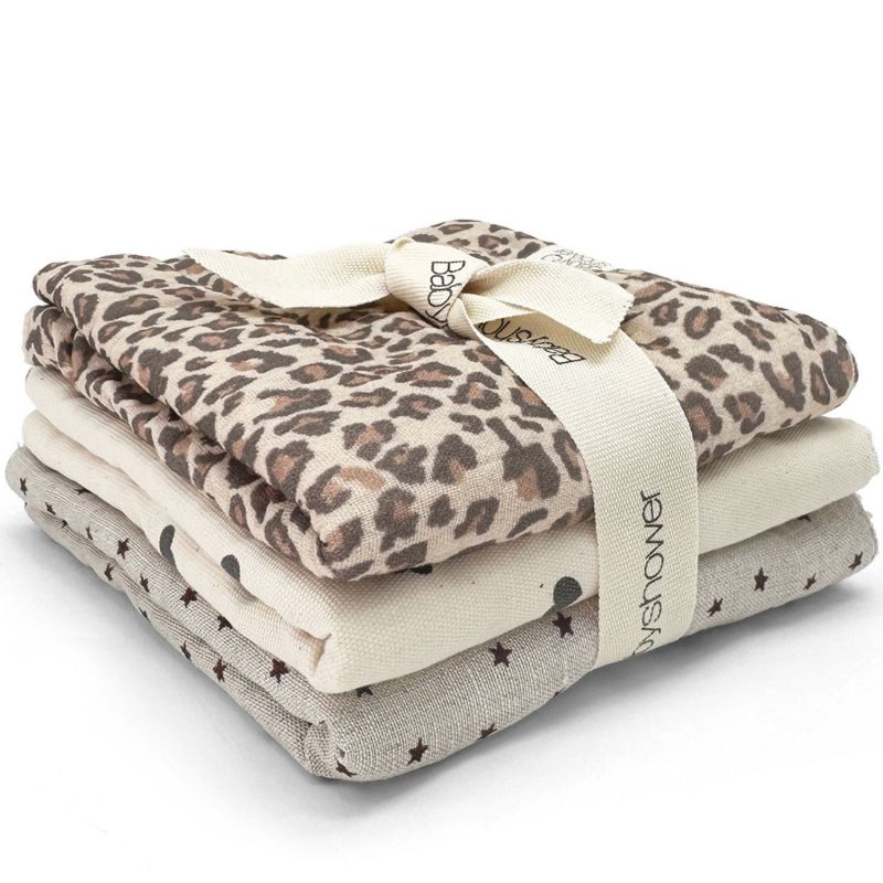 Lot de 3 lingettes Wild Print (28 x 28 cm) Babyshower Produit 1