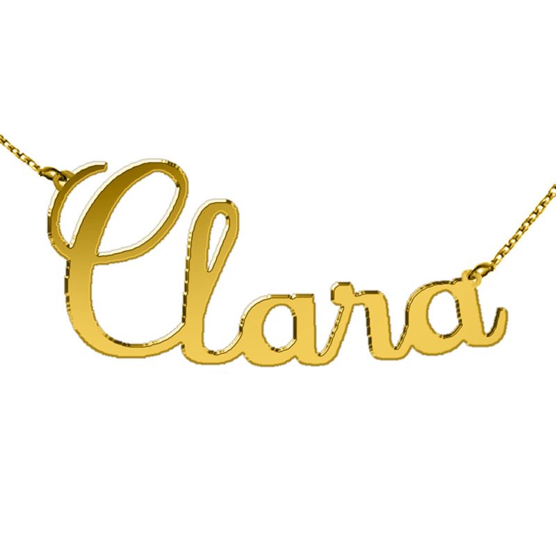 Collier prénom découpé police cursive (or jaune 375°) Louis de l'Ange