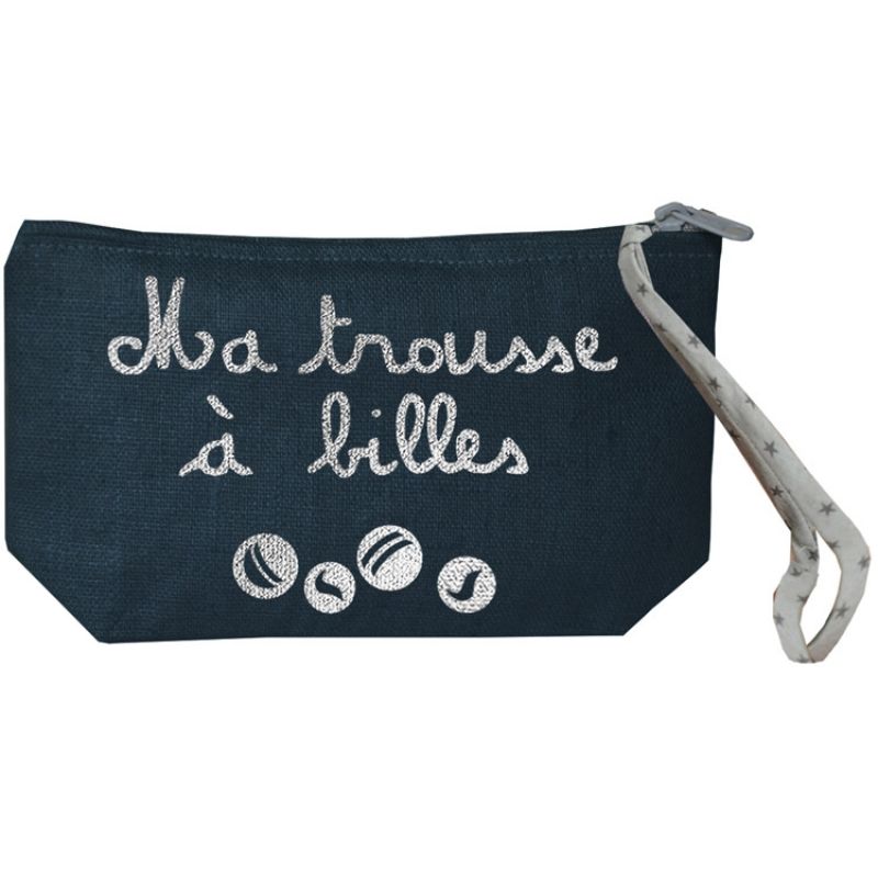 Pochette à billes bleue pétrole (personnalisable) Les Griottes