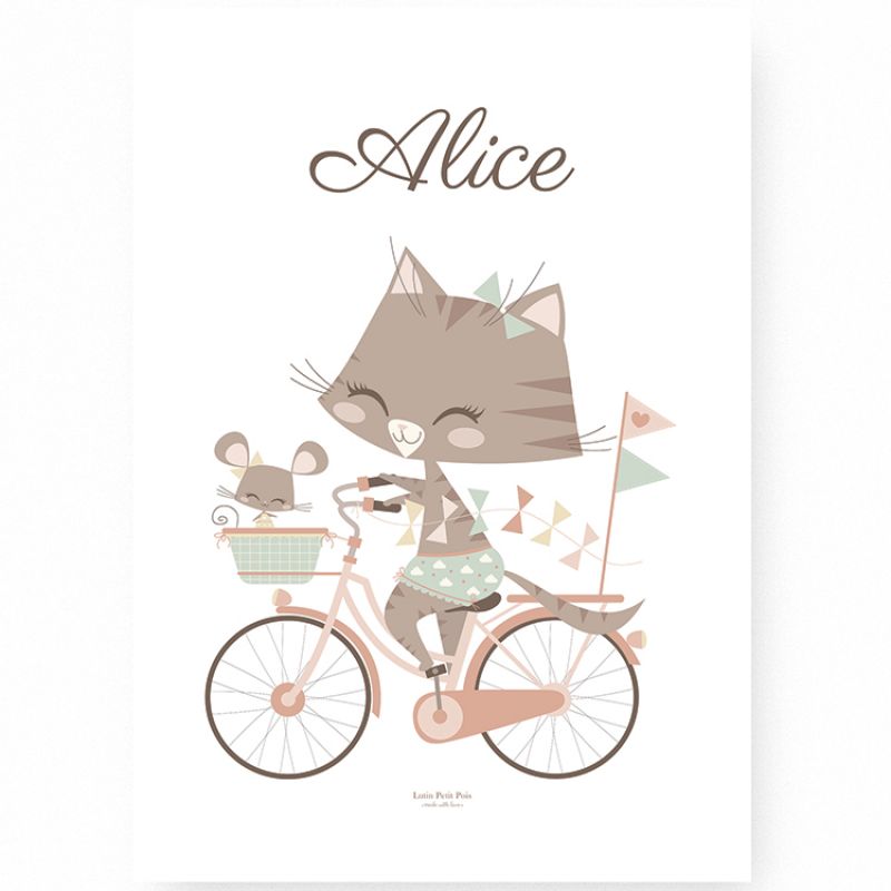 Affiche A4 Géraldine & Souricette (Personnalisable) Lutin Petit Pois