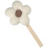 Attache tétine Fleur moumoute Ecru-Beige - Atelier Wagram