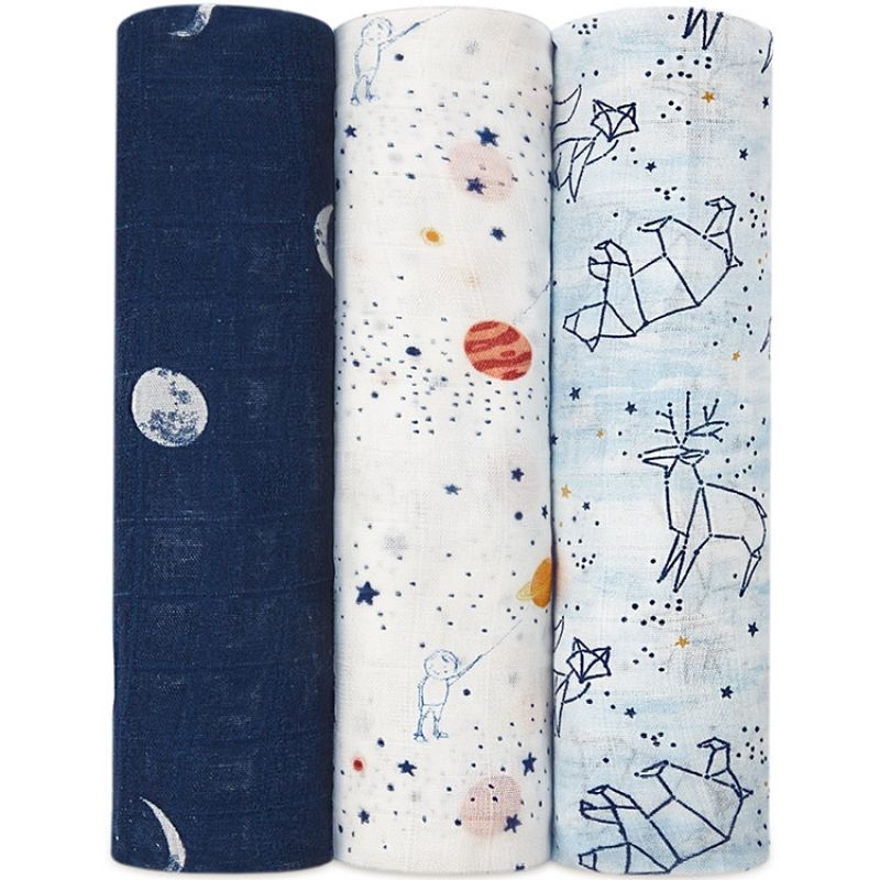 Lot de 3 maxi langes Silky Soft Stargaze (120 x 120 cm) aden + anais